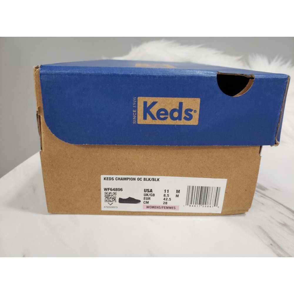 NEW SZ 11 Keds Champion Sneaker OC Black organic SOLID black canvas womens - Picture 4 of 6